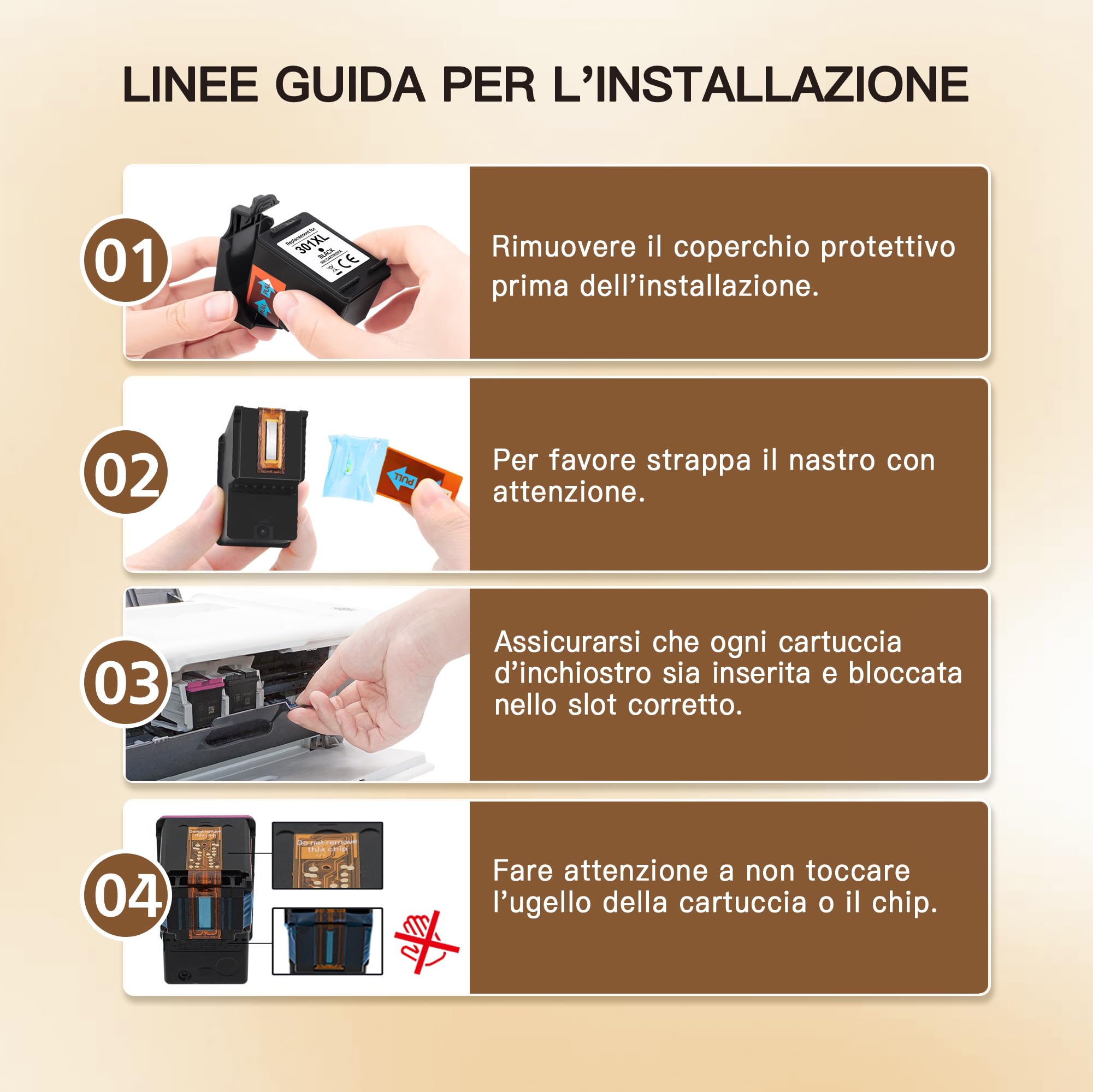 Sqwekd 301 XL 301XL Rigenerata Cartucce Sostituzione per HP 301 XL Nero e Colore per HP OfficeJet 2620 2622 4504 4630 5534 Envy 4500 5530 5532 Deskjet 1000 1010 1510 2050 2540 (1 Nero, 1 Tri-Colore)