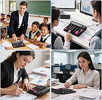 Vista 7 de Desktop Calculator with Extra Large 5-Inch LCD Display, 12-Digit Two Way Power Solar & Battery Office Calculator with Big Buttons for Business