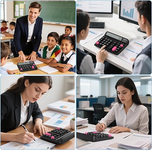 Miniatura 7 de Desktop Calculator with Extra Large 5-Inch LCD Display, 12-Digit Two Way Power Solar & Battery Office Calculator with Big Buttons for Business,