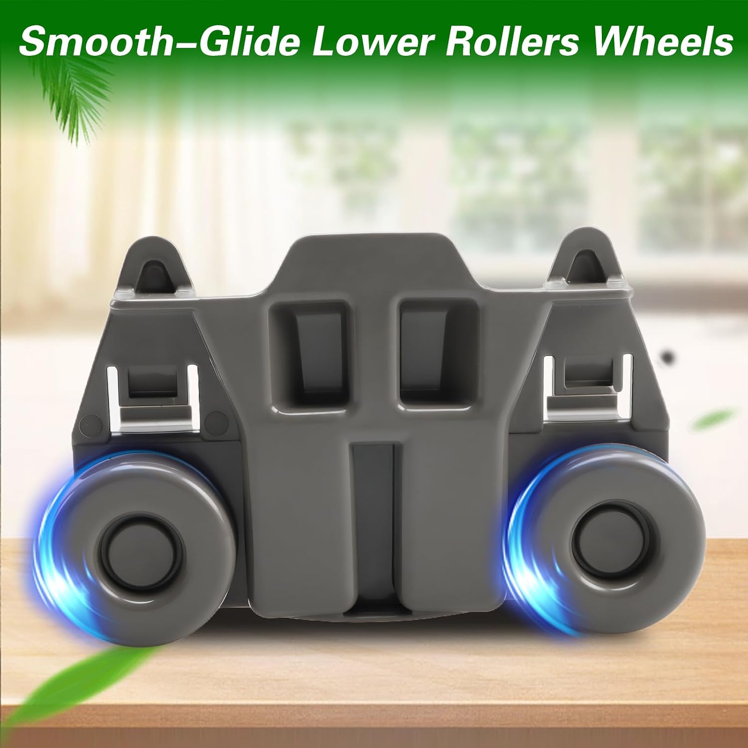 4 PCS Dishwasher Wheels Lower Dish Rack Wheels Compatible with Kenmore Whirlpool Jenn Air Kitchen Aid Replace#: W10195417 WPW10195417