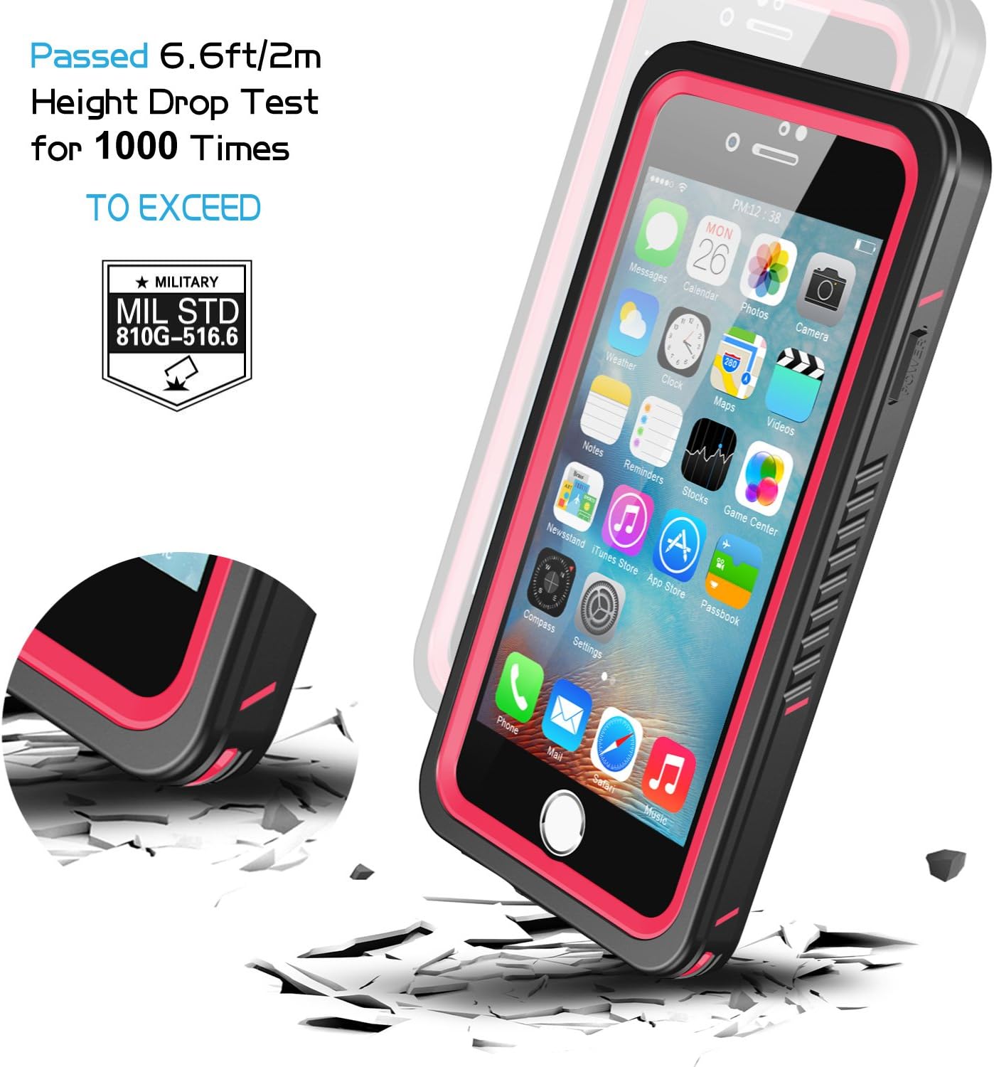Temdan iPhone 7/8 /SE 2020 Waterproof Case with Floating Strap Built in Screen Protector Transparent Cover Shockproof Snowproof IP68 Waterproof Case for iPhone 7&iPhone 8&iPhone SE 2020 4.7 inch