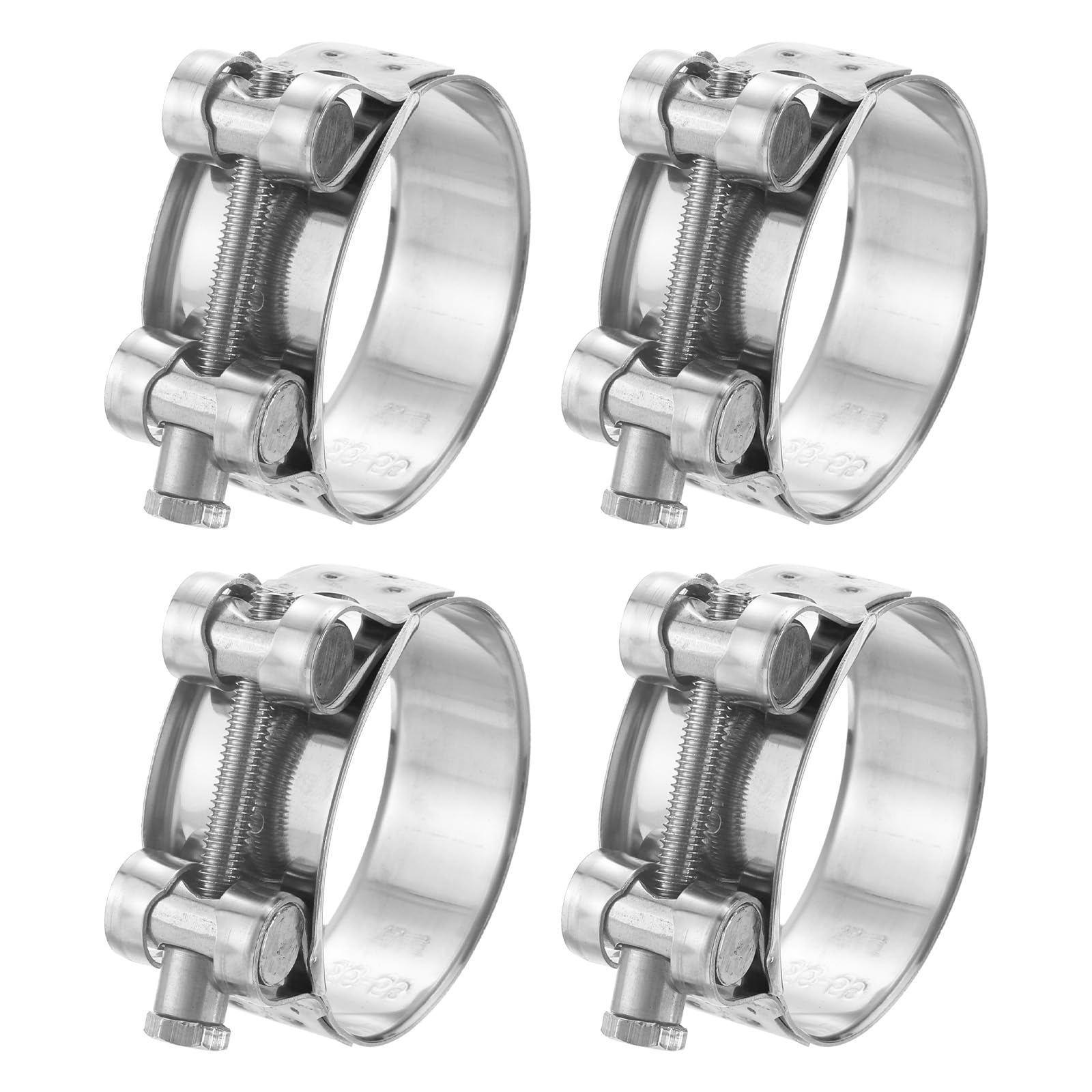 uxcell 4Pcs T-Bolt Hose Clamp Working Range 52-55mm 201 Stainless Steel Intake Intercooler Clamps Adjustable Tube Clamps for Tubes Pipes