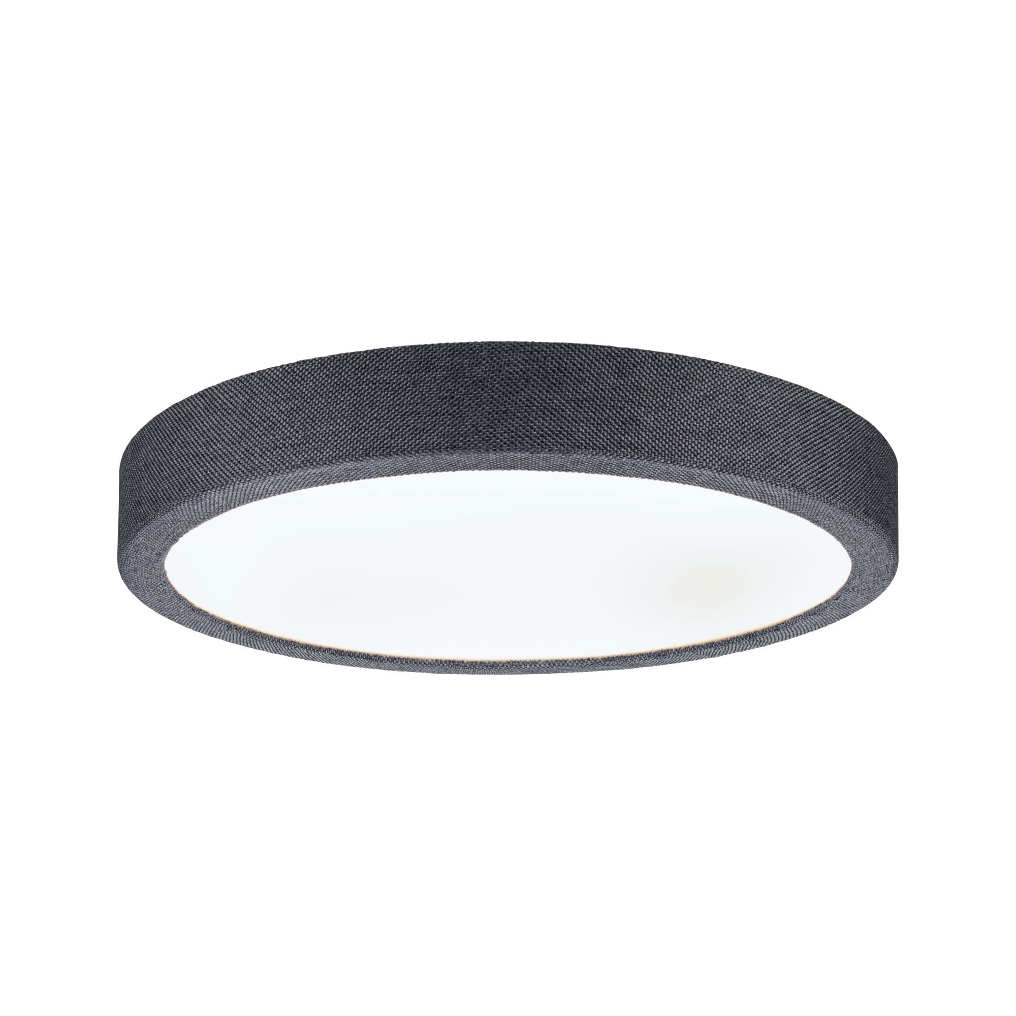 Paulmann 71055 LED Panel Cosara rund 15W IP44 1300lm 300mm Deckenleuchte in Dunkelgrau Kunststoff/Stoff 4000K Badleuchte