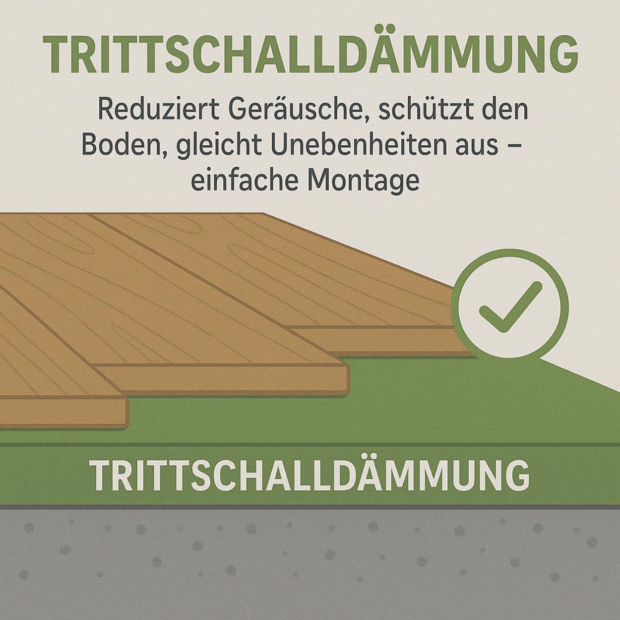 Trittschalldämmung für Klick Vinyl, Laminat & Parkett - 12,5m² bis 15m² Rolle - reduziert Lärm, schützt vor Feuchtigkeit - Einfache Verlegung -1,6 mm Unterlage für Parkettboden & Laminatboden