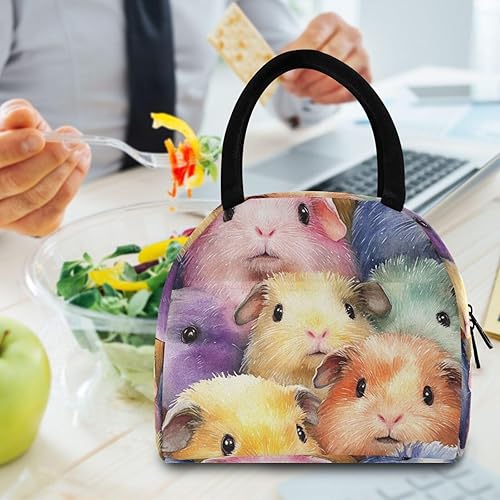 Miniatura 6 de Guinea Pig Watercolor Adjustable Lunch Bags for Girls Big Lunch Bags for Women Camping bolso para comida de mujer