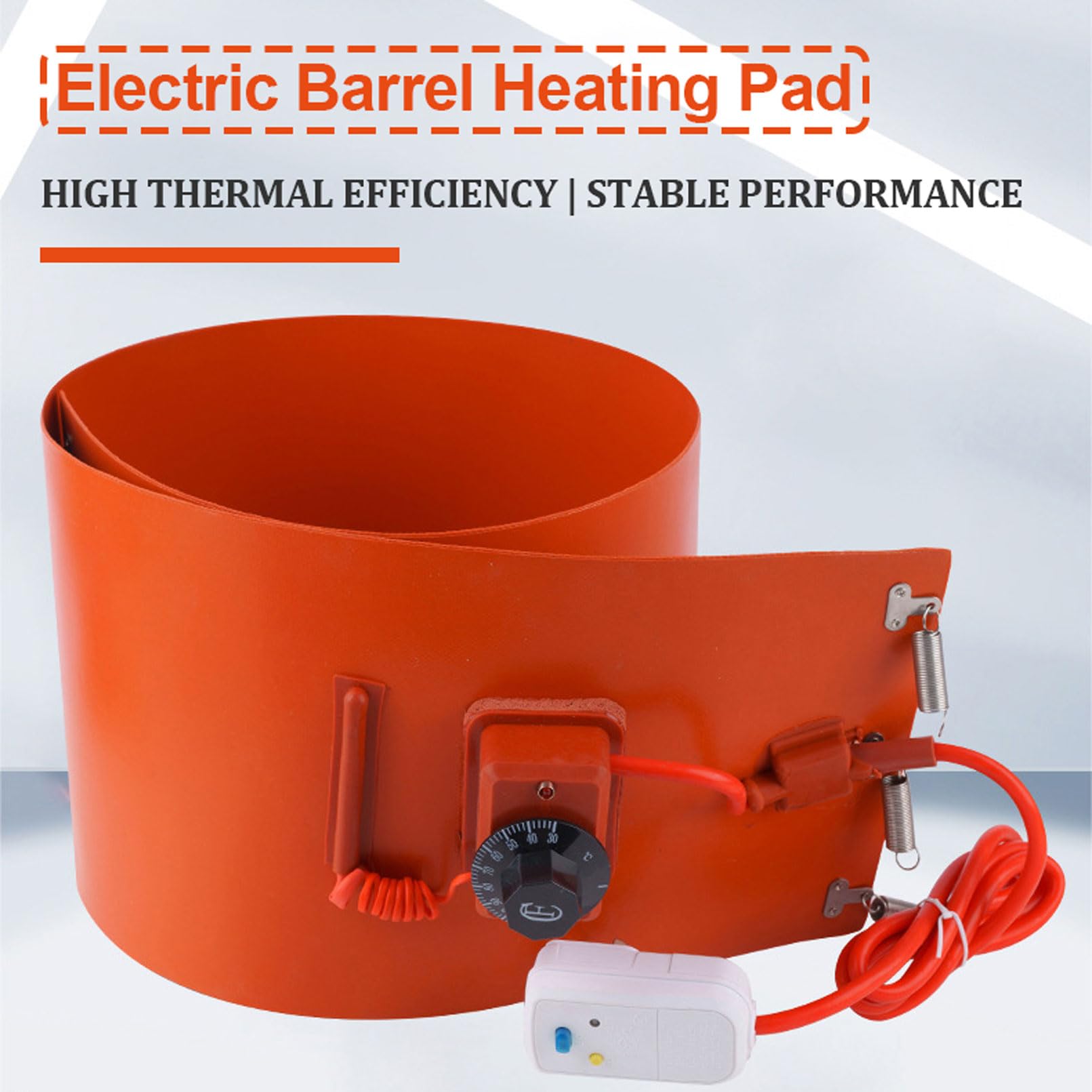 Ceinture chauffante électrique en Silicone pour fûts industriels/Bouteilles de GPL (5-50 kg) | Régulateur de température à Bouton Rotatif (0-110°C) - Tapis Chauffant pour fûts Robuste,38x5in