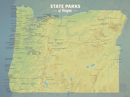 Oregon State Parks Map Amazon.com: Best Maps Ever Oregon State Parks Map 18X24 Poster (Natural  Earth): Posters & Prints