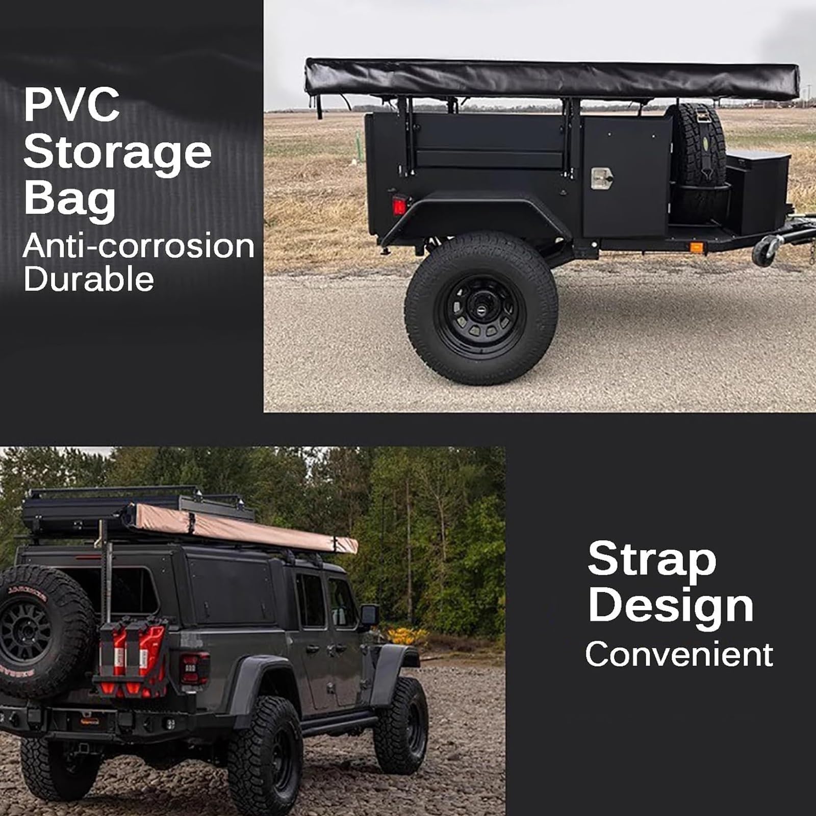 Tenda laterale per auto con borsa per il trasporto, parasole impermeabile per campeggio, camion, furgoni, SUV, portapacchi 200 x 250 cm