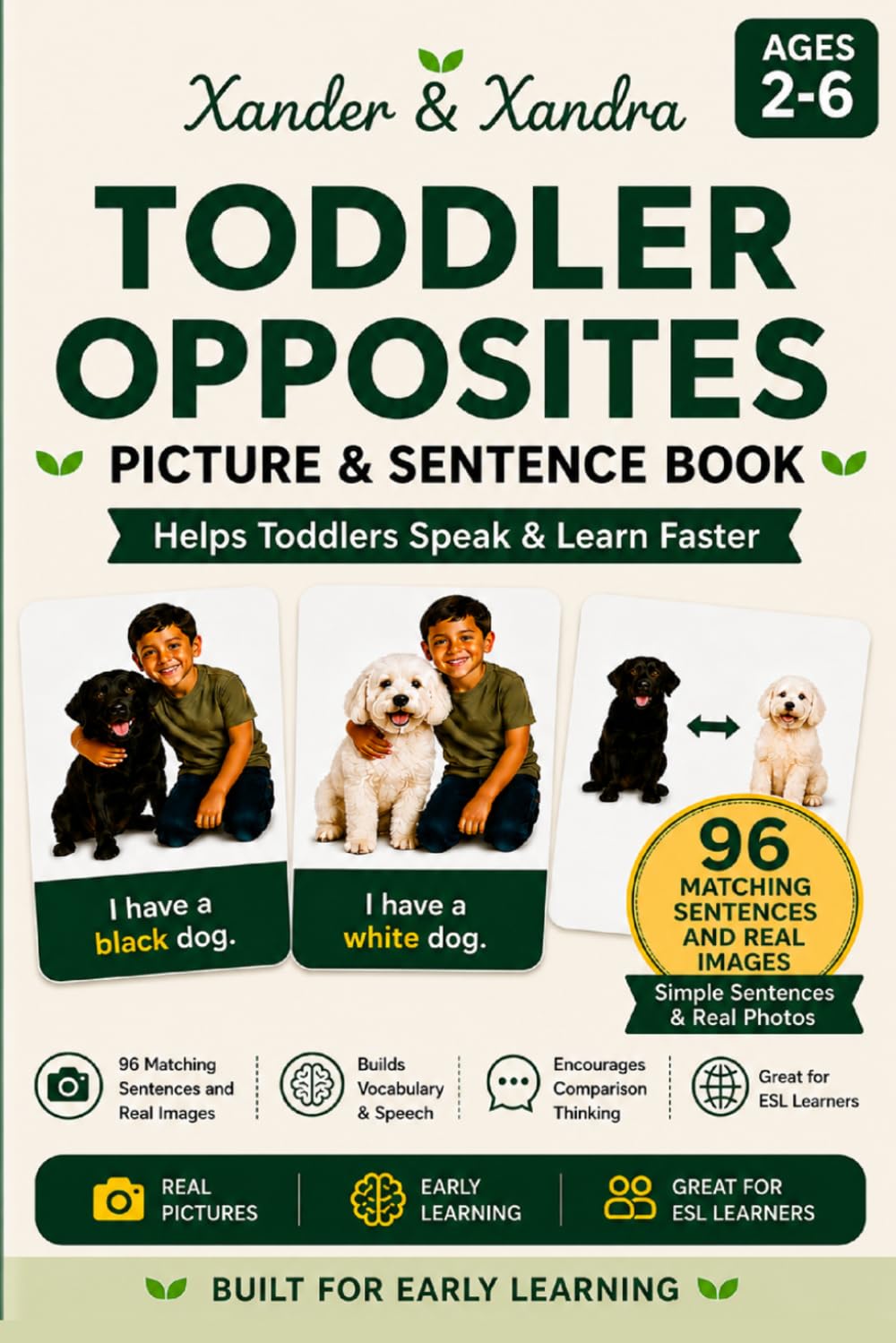 Toddler Opposites Picture & Sentence Book: Real Picture Learning for Vocabulary, Speech, Early Reading & Opposite Words for Ages 2–6