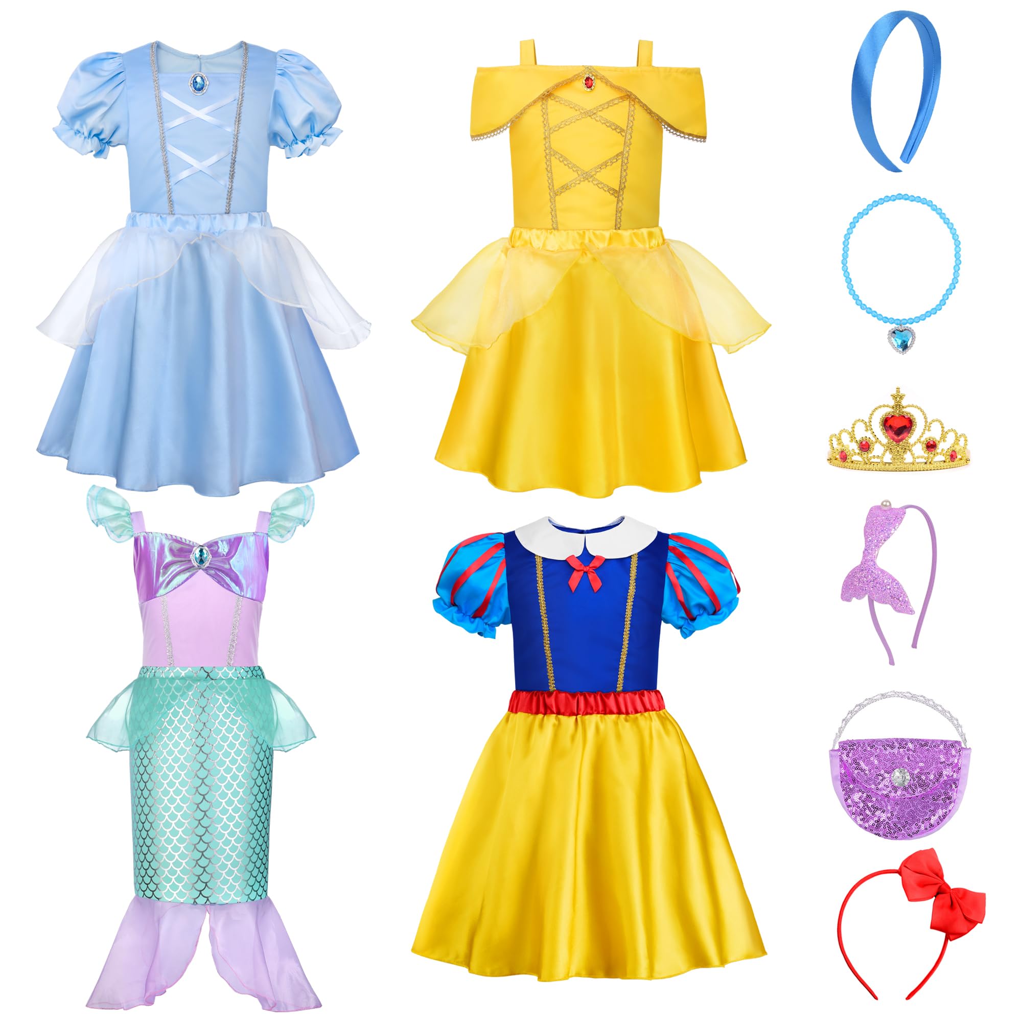 ReliBeauty Princess Dress up for Girls 3-8