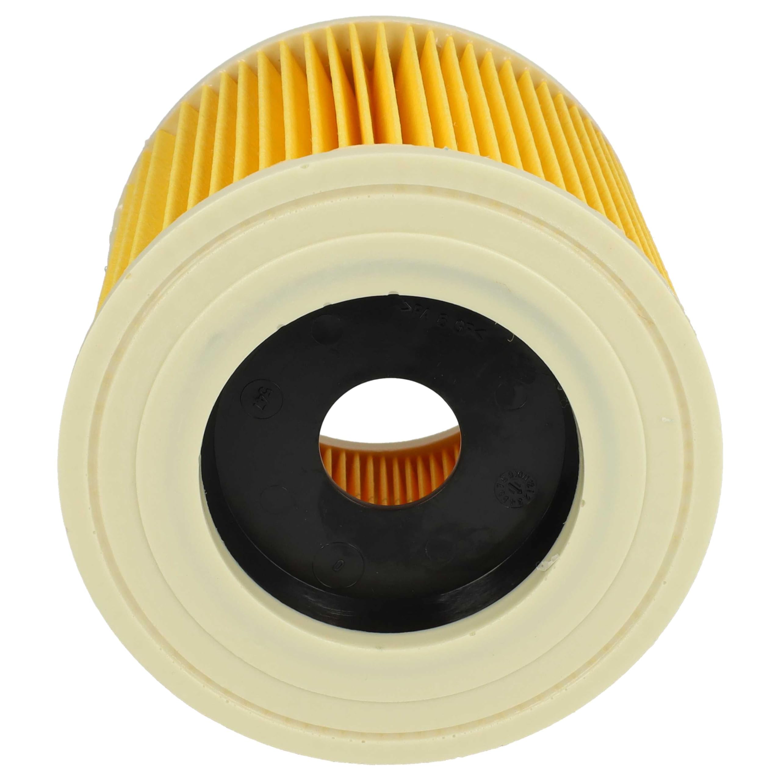 vhbw 8x filtro a pieghe piatte compatibile con Kärcher A 2054 Me, A 2024 pt, A 2064 PT, A 2101, A 2105, A 2074 PT aspirapolvere - giallo, lavabile