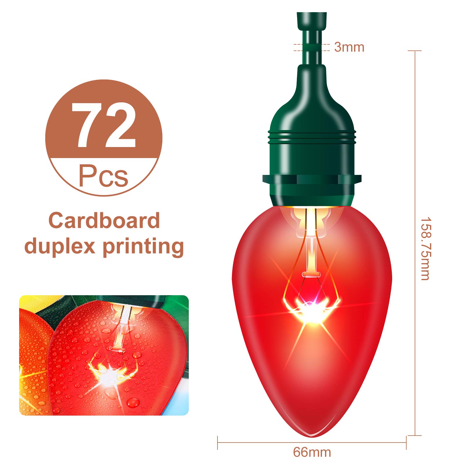 Amazon.com: Mudder 72 Pieces Light Banner Colorful Light Bulbs Cut