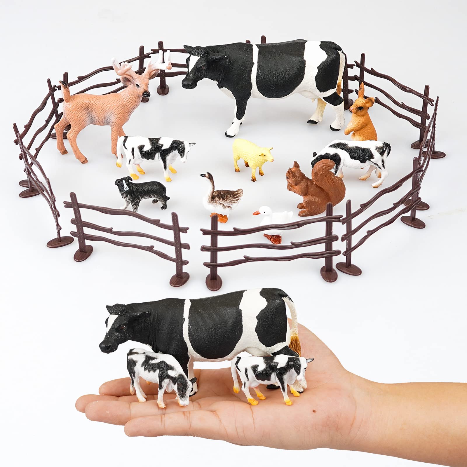 Amazon.co.jp: SAIEMNOOET リアルな農場家禽動物フィギュア フェンス