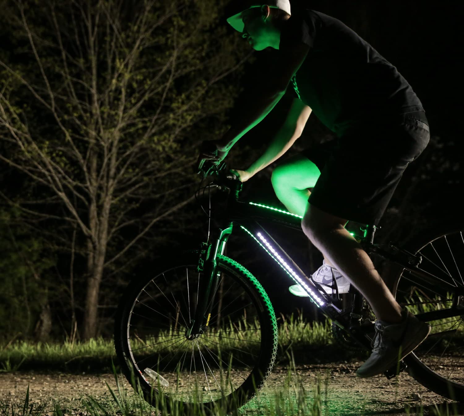ActionGlow System oświetlenia rowerowego LED (AG2) – oświetlenie ramy roweru, 7 trybów kolorystycznych, 100% wodoodporne, super jasne, widoczne z ponad pół mili, łatwa instalacja w 5 minutach