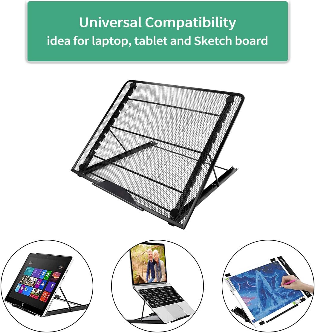 Mlife Large Size Light Pad Stand - Adjustable Light Box Laptop Stand,13.6×11.6 inch, 9 Angles Non-Skidding Metal Holder for A3 B4 A4 LED Tracing Box & Diamond Painting Light Pad