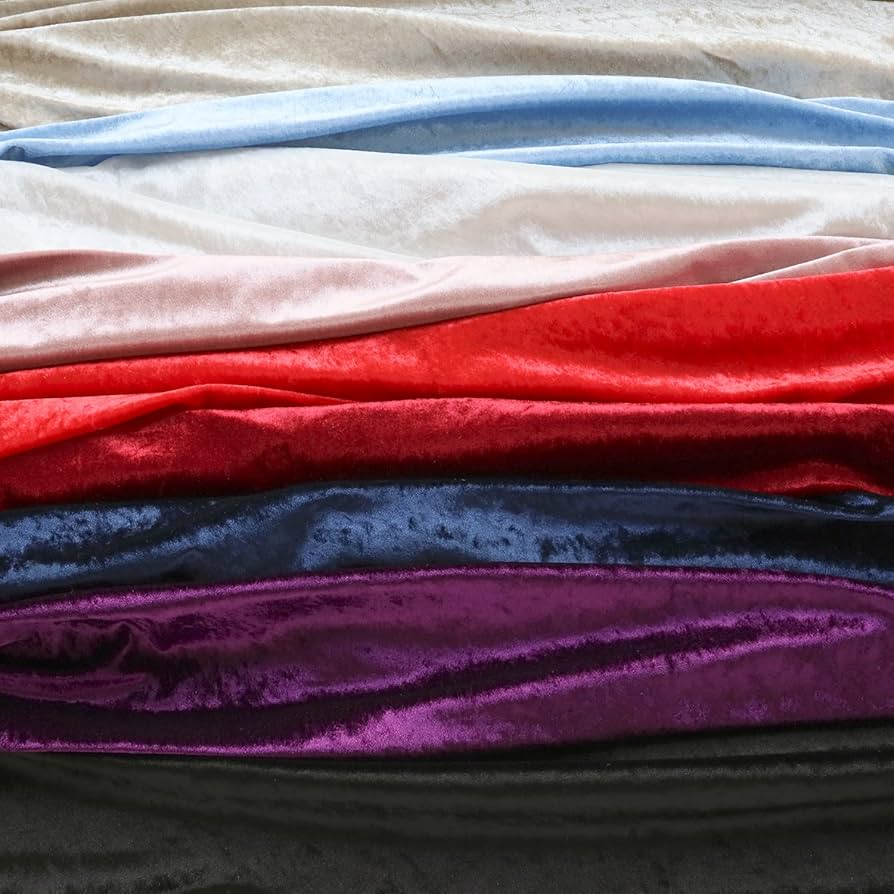 Amazon | コスモテキスタイル 生地 クラッシュ ベロア 無地 約