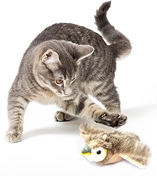 BLOWEST Flapping Bird Cat Toy, Chirp Buddy Birds Cat Toy Flying Birds for Indoor Cats,Birds Cats Toy Flapping Wings,Interactive Birds Cat Toy Brown-1pc