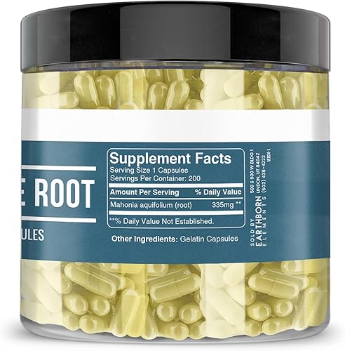 Miniatura 2 de Earthborn Elements Raíz de uva Oregon 200 cápsulas, pura y sin diluir, sin aditivos