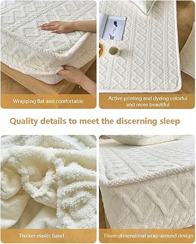 Miniatura 5 de Sábana bajera de terciopelo de franela de 11 pulgadas de profundidad, sábana bajera de tafetán ultra suave y mullida, tamaño individualindividual,