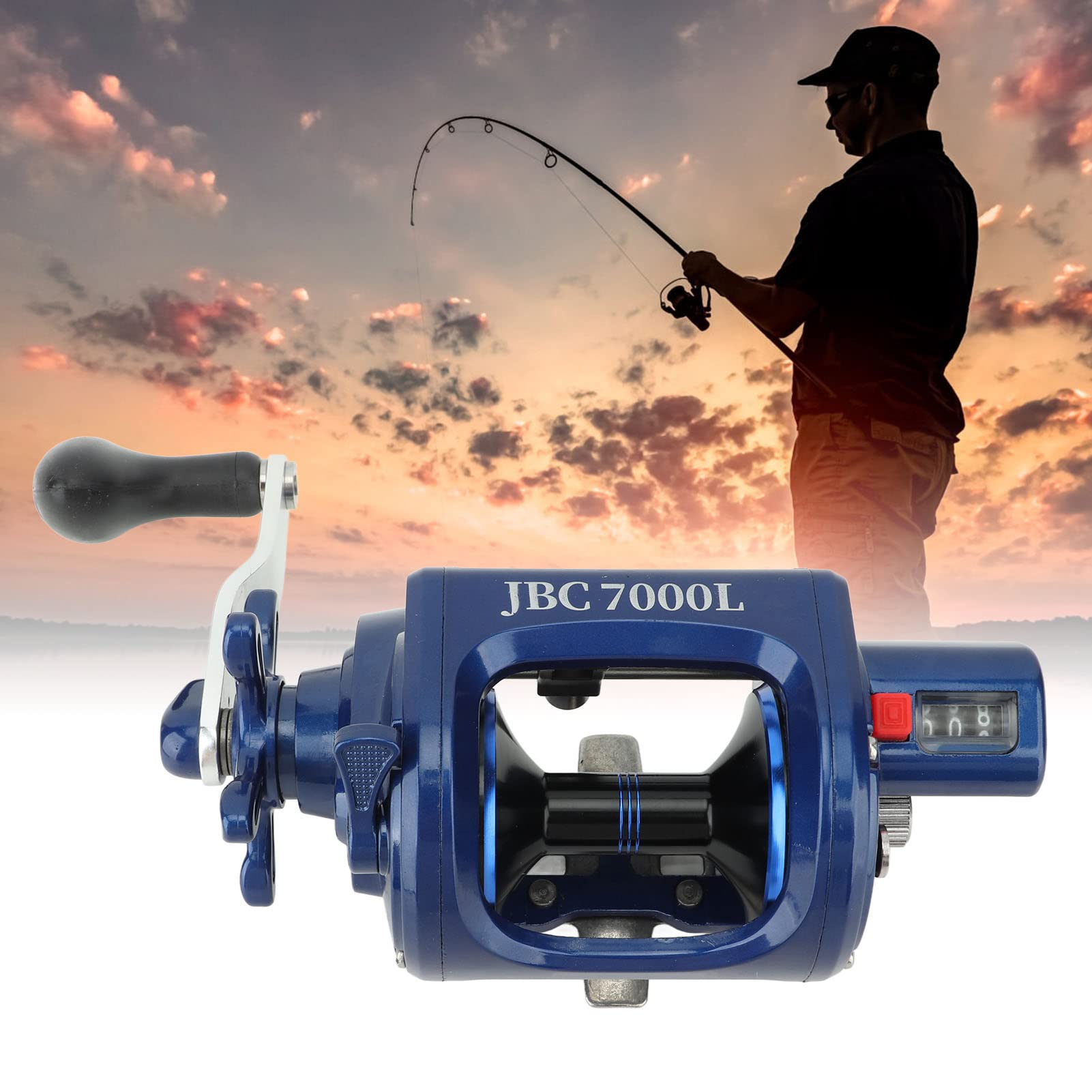 Mulinello da pesca HaloVerde in acqua salata con controllo del freno magnetico per lanci stabili, dotato di display della quantità di avvolgimento, mulinello da pesca Baitcasting