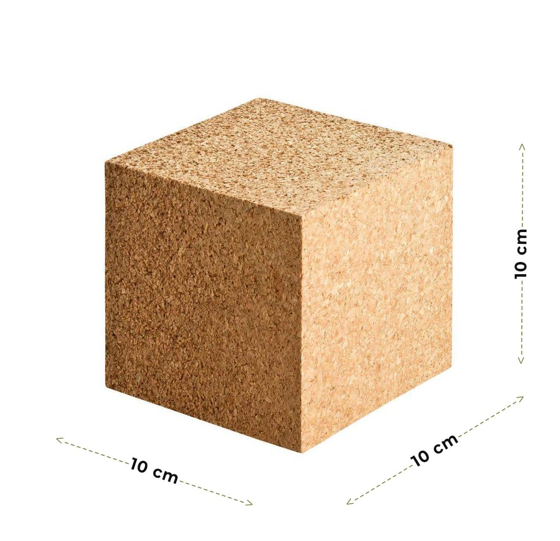 Cubo in Sughero 10x10x10 cm Blocco per Hobby Fai da Te
