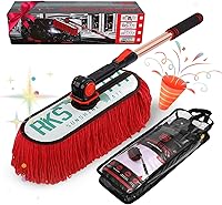 Vista 1 de Plumero para automóvil con mango extensible, exterior libre de arañazos, kit de cepillo de pelo de algodón encerado para camión, SUV, RV