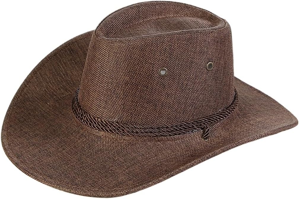 Men's Cowboy Outdoor Travel Sun Jazz Hat Big Brim Chic Outdoor Hat