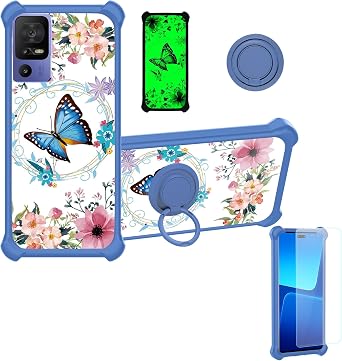 Jitterbug Smart4 Case Compatible with Jitterbug Lively Smart 4 Phone Case Cover [with Tempered Glass Screen Protector][Ring Support][Luminous Effect] YGL-LHD