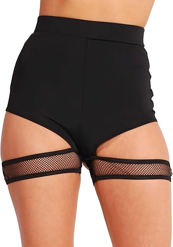 Miniatura 8 de Pantalones cortos para mujer, para festival, cintura alta, control de abdomen, leggings de yoga exóticos