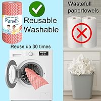 Vista 3 de Toallas de papel reutilizables lavables, 180 unidades, paños de cocina sin papel, toallitas de limpieza para casa y oficina, paños desechables