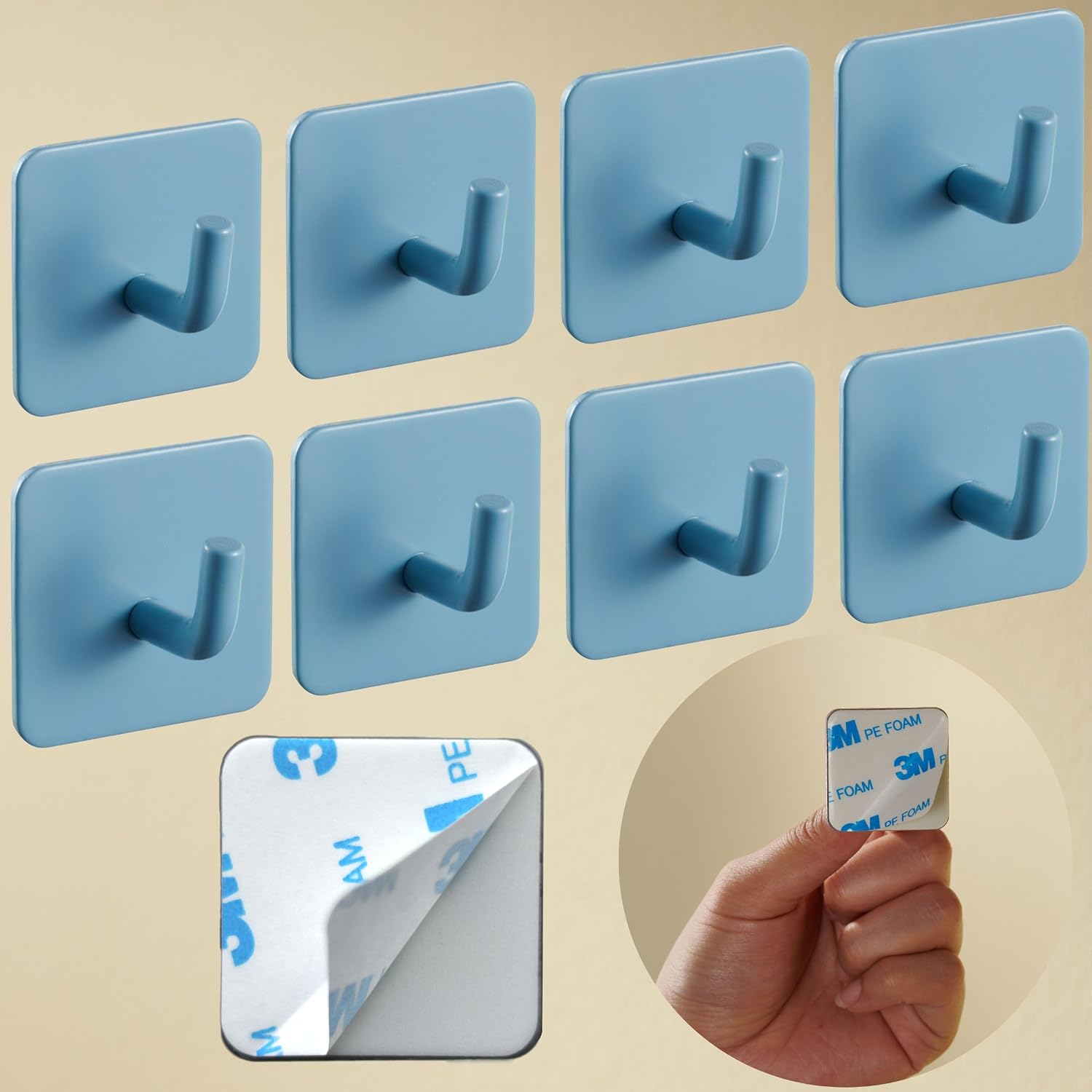 Self-Adhesive Wall Hooks - 5PCS Heavy Duty Key Holders, Colorful Plastic Hooks For Coats, Towels, Backpacks - View #6