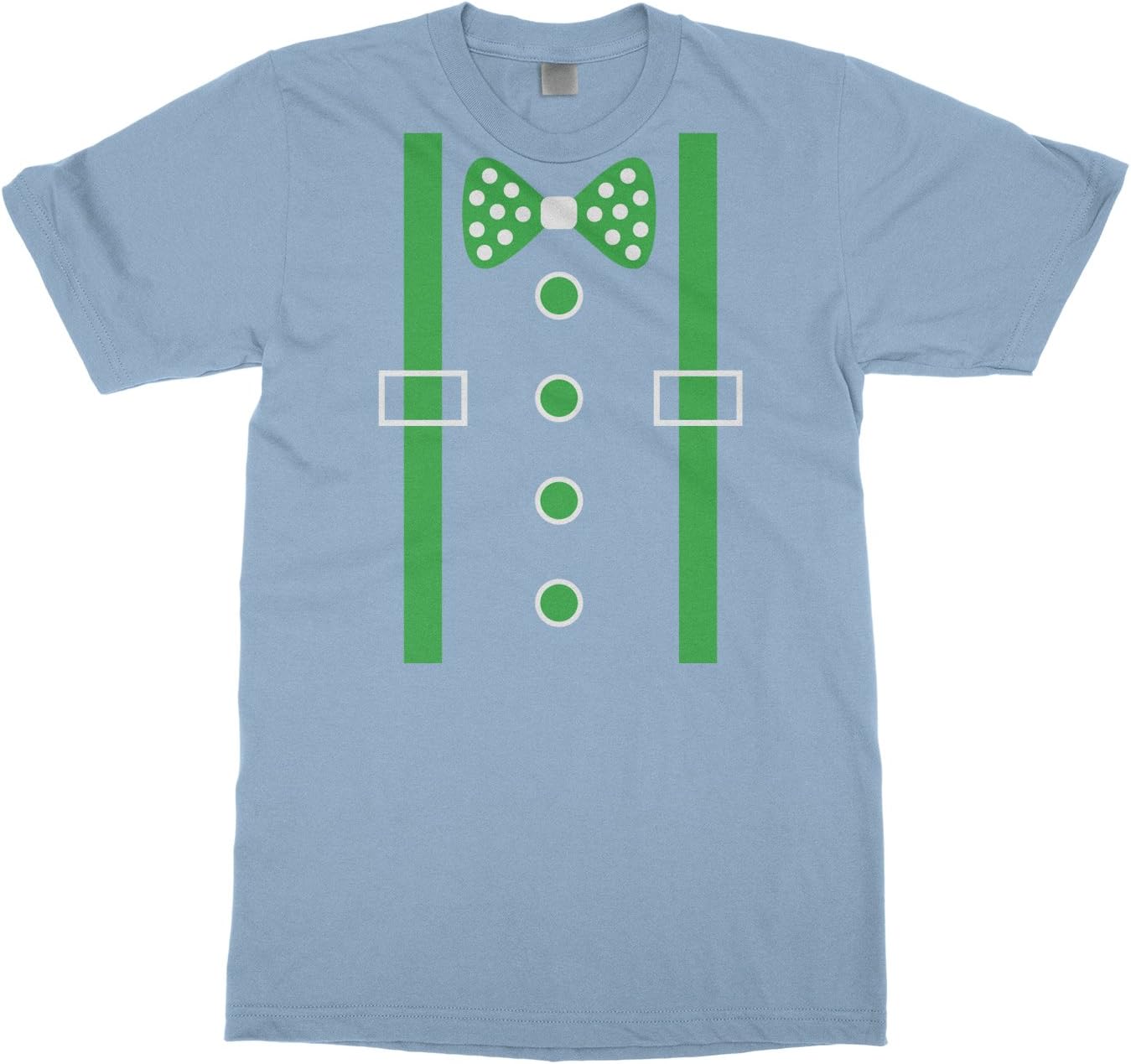 Threadrock Big Boys' Green Tuxedo Bow Tie & Suspenders Youth T-Shirt