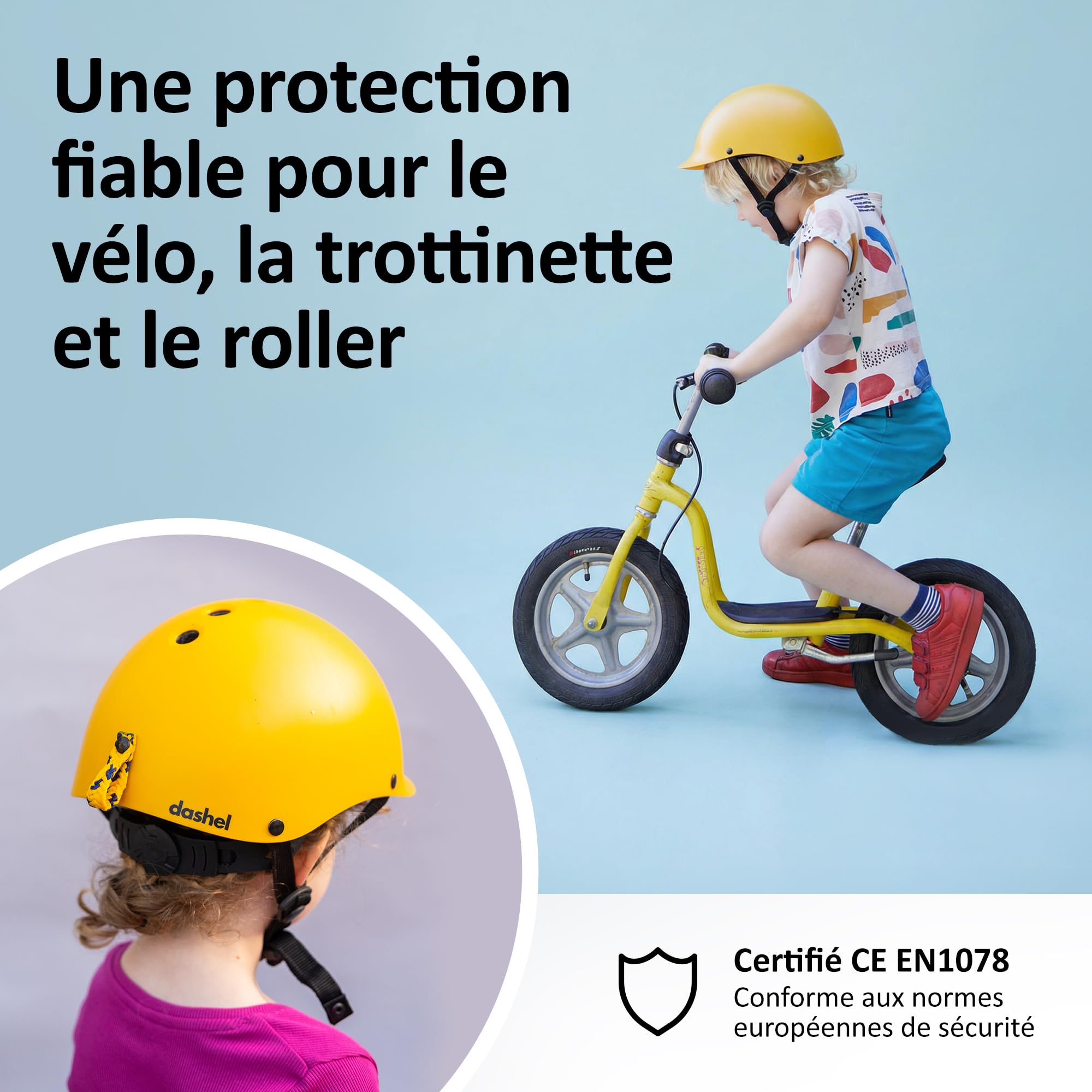 Dashel Eco Casque Vélo Enfant – CE EN1078, fabriqué au Royaume-Uni, Ajustable, Light Loop en Filets fantômes recyclés, pour vélo, Trottinette & Skate (5-8 Ans)