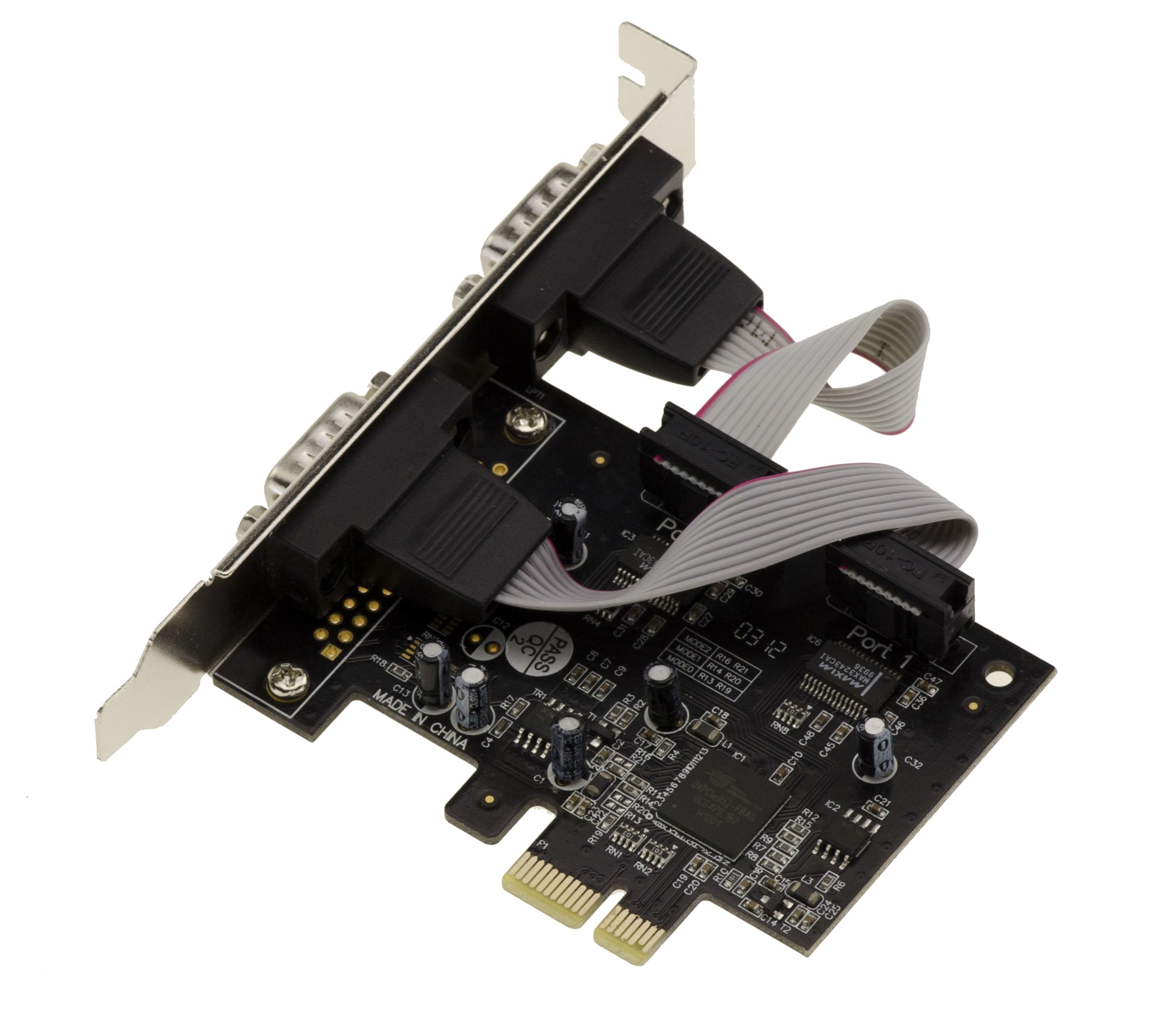 KALEA-INFORMATIQUE Carte contrôleur PCIe COM Série RS232 2 Ports DB9 avec Chipset Oxford OXPCIe952. Equerres Low et High Profile