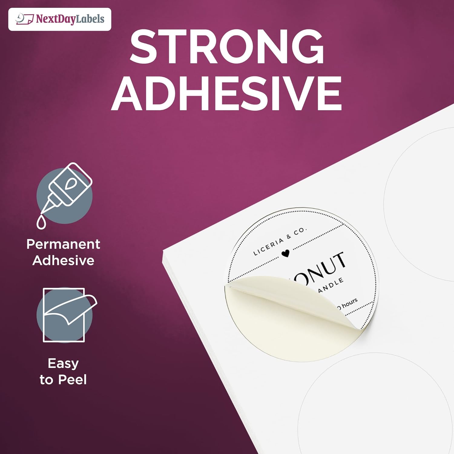 NextDayLabels 3.33 Inch Round Circle Stickers White Blank Labels for Laser Inkjet Printer - 6 Per Sheet Self-Adhesive Product Packaging Logo Made in USA - 150 Labels - Image 6