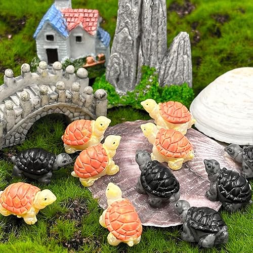 Miniatura 9 de Mini tortuga verde  30 piezas de resina miniatura de tortuga marina figuras miniatura tortuga tortuga estatua animales oceánicos estatua para jardín