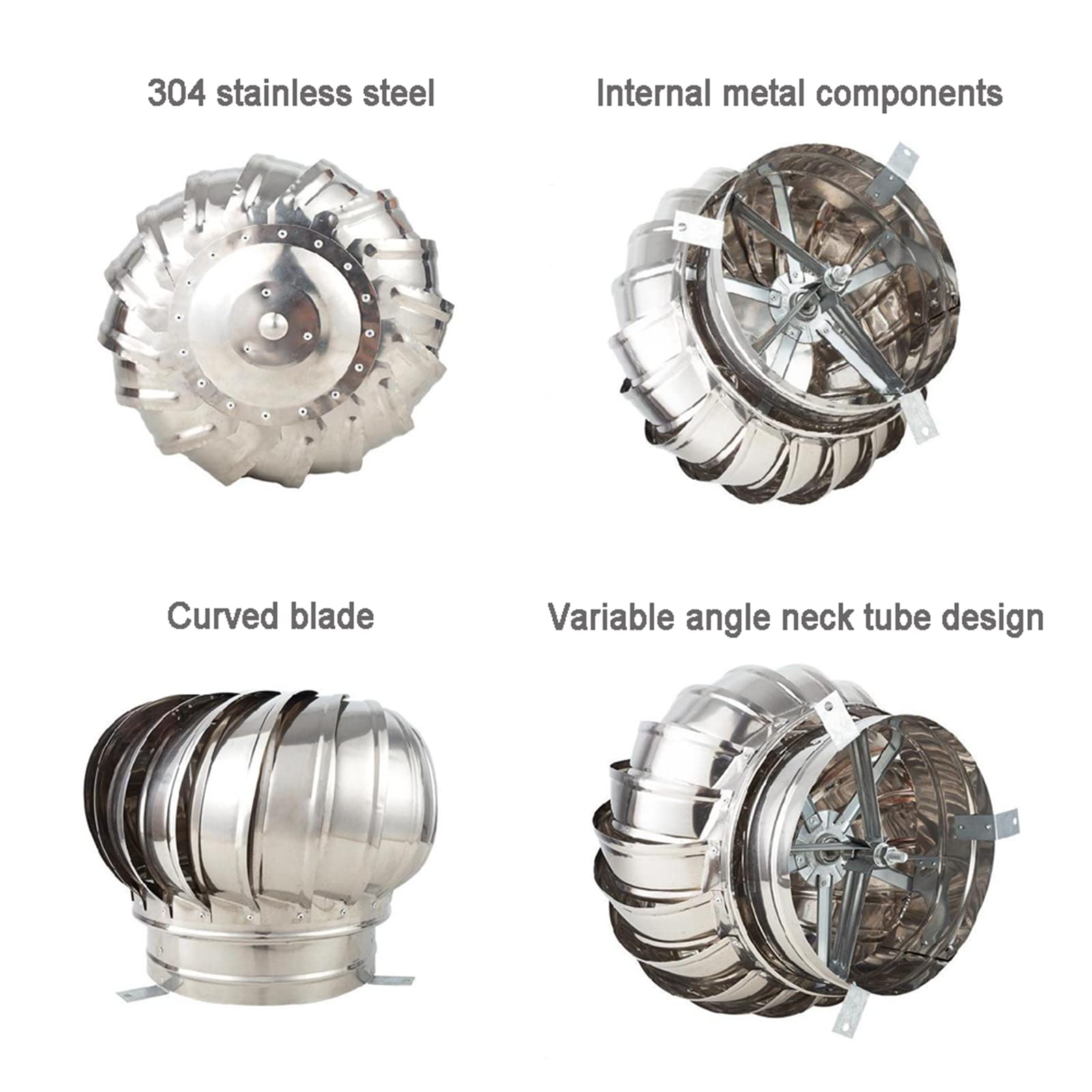 Buy FEIYIQINGSHE Ventilation Chimney Cowl,Turbine Ventilator,Rotating