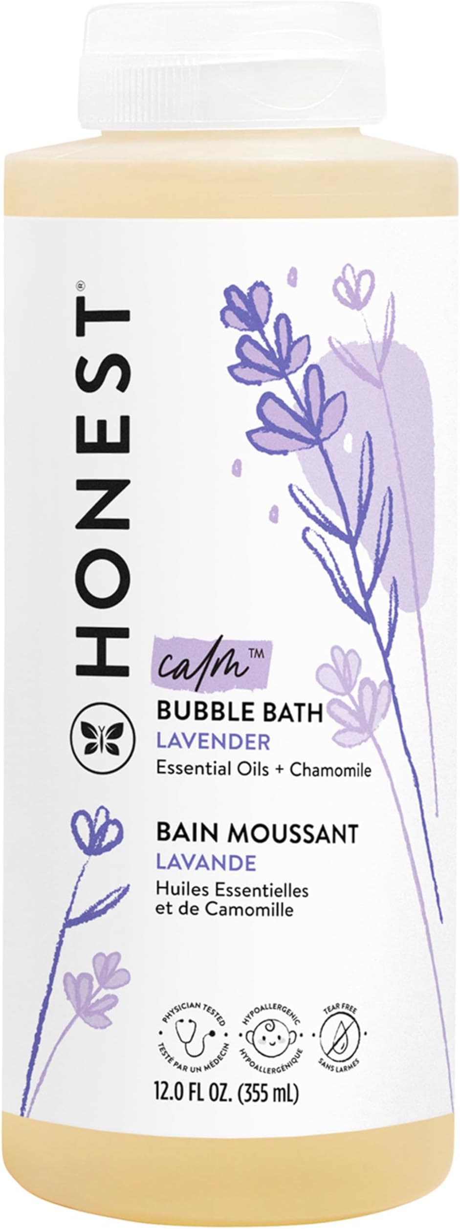 Foaming Bubble Bath & Baby Wash, Tear-Free, Hypoallergenic, Natural Formula, Lavender Calm Scent, 12 fl oz