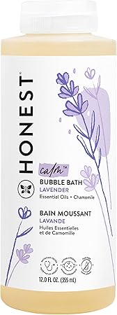 The Honest Company Foaming Bubble Bath, Gentle Tear-Free Hypoallergenic Baby Wash with Naturally Derived Ingredients, Lavender Calm, 12 fl oz
