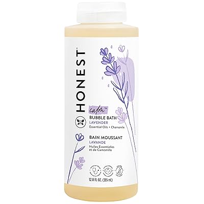 The Honest Company Foaming Natural Bubble Bath, Tear-Free, Hypoallergenic, Baby Wash, Lavender Calm, 12 fl oz