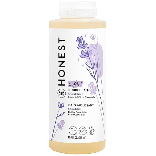 The Honest Company Foaming Natural Bubble Bath, Tear-Free, Hypoallergenic, Baby Wash, Lavender Calm, 12 fl oz