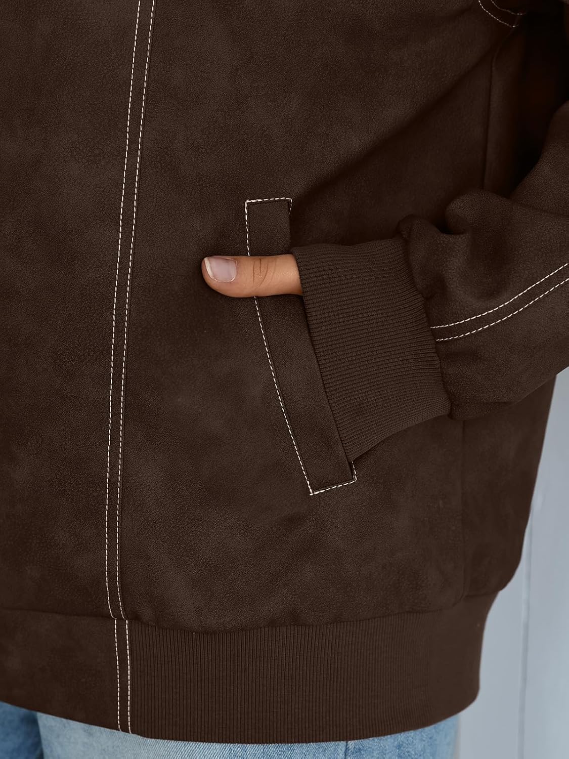 Trendy Queen Womens Leather Jackets Oversized Zip Up Motorcycle Bomber Jackets Fall Fashion Outfits Winter Clothes 2026 - Image 6