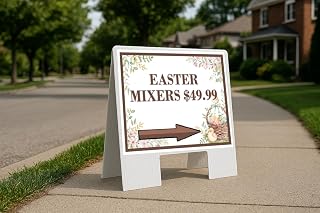 Easter Mixers $49.99 Easter Spring Vintage Chicks Eggs Basket Brown Directional Arrows A-Frame Double Sided 23x23 in. sign