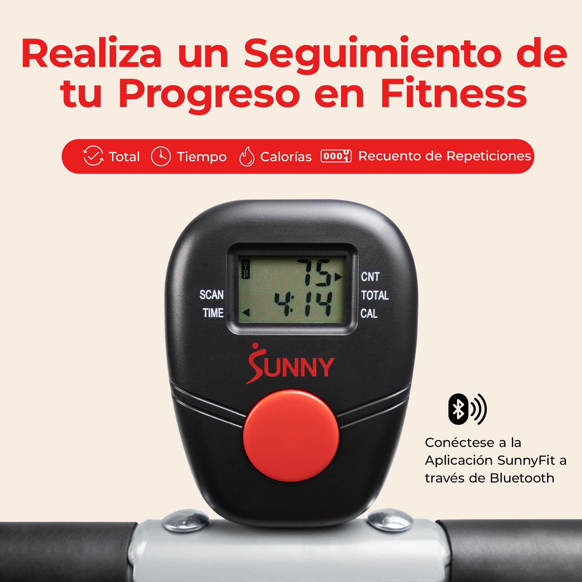 Sunny Health & Fitness Inteligente Row-N-Ride Máquina Plegable | Entrenador de Glúteos y Piernas, 3 Ángulos de Sentadilla, 4-Niveles de Resistencia, App SunnyFit, 150 kg Capacidad