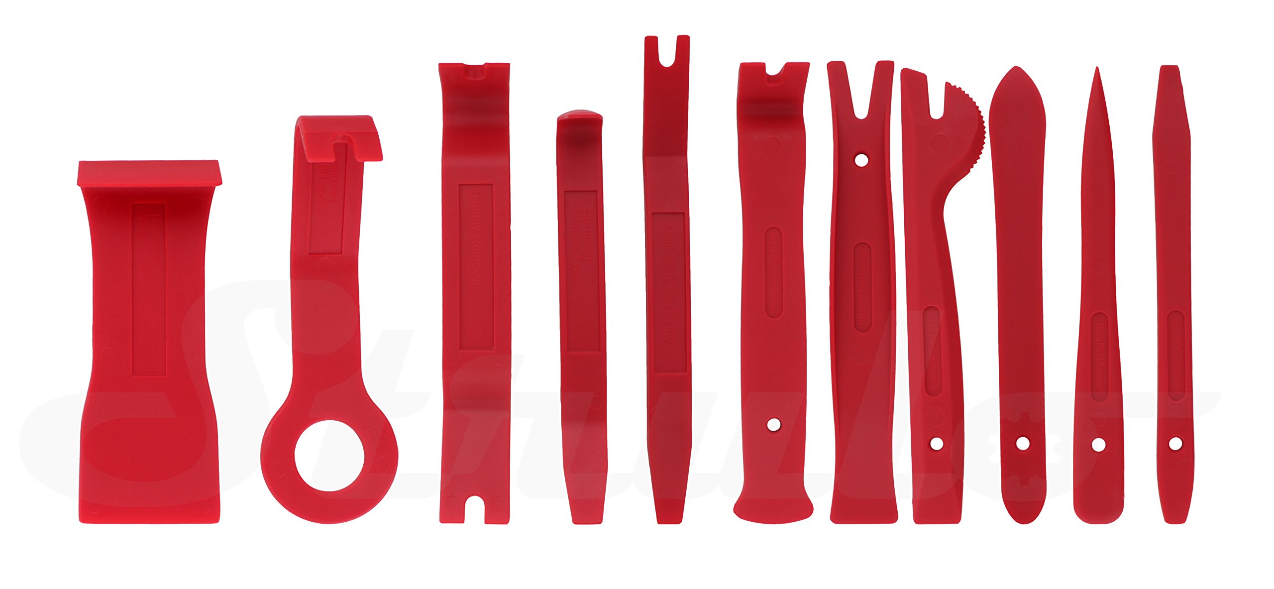 Strulo 11 Pc Auto Trim Removal Tool Kit - for Doors, Panels, Windows, Molding, Upholstery, Clips and more