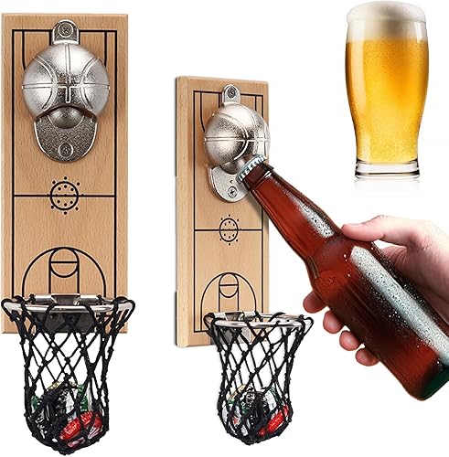 Miniatura 8 de Regalos de cerveza: abridor de botellas montado en la pared, abrebotellas de madera con magnético, sacacorchos montado en la pared para nevera, buen