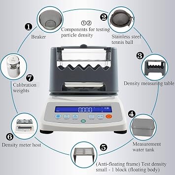 Electronic Solids Density Meter,Digital Solid Density Meter,High-Precision Metal Purity Analyzer,Plastic Rubber Density Meter(600A)