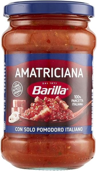 Barilla Sugo all'Amatriciana, Salsa Pronta al Pomodoro con Pancetta, Cipolla e Peperoncino, Sugo Pronto, Confezione da 300g - 1