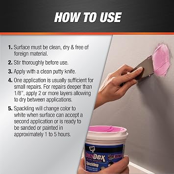 Homax 4091 Drywall Spray Texture Water-Base, 10-Ounce White and 1 qt Dap 12330 DryDex Interior/Exterior Spackling