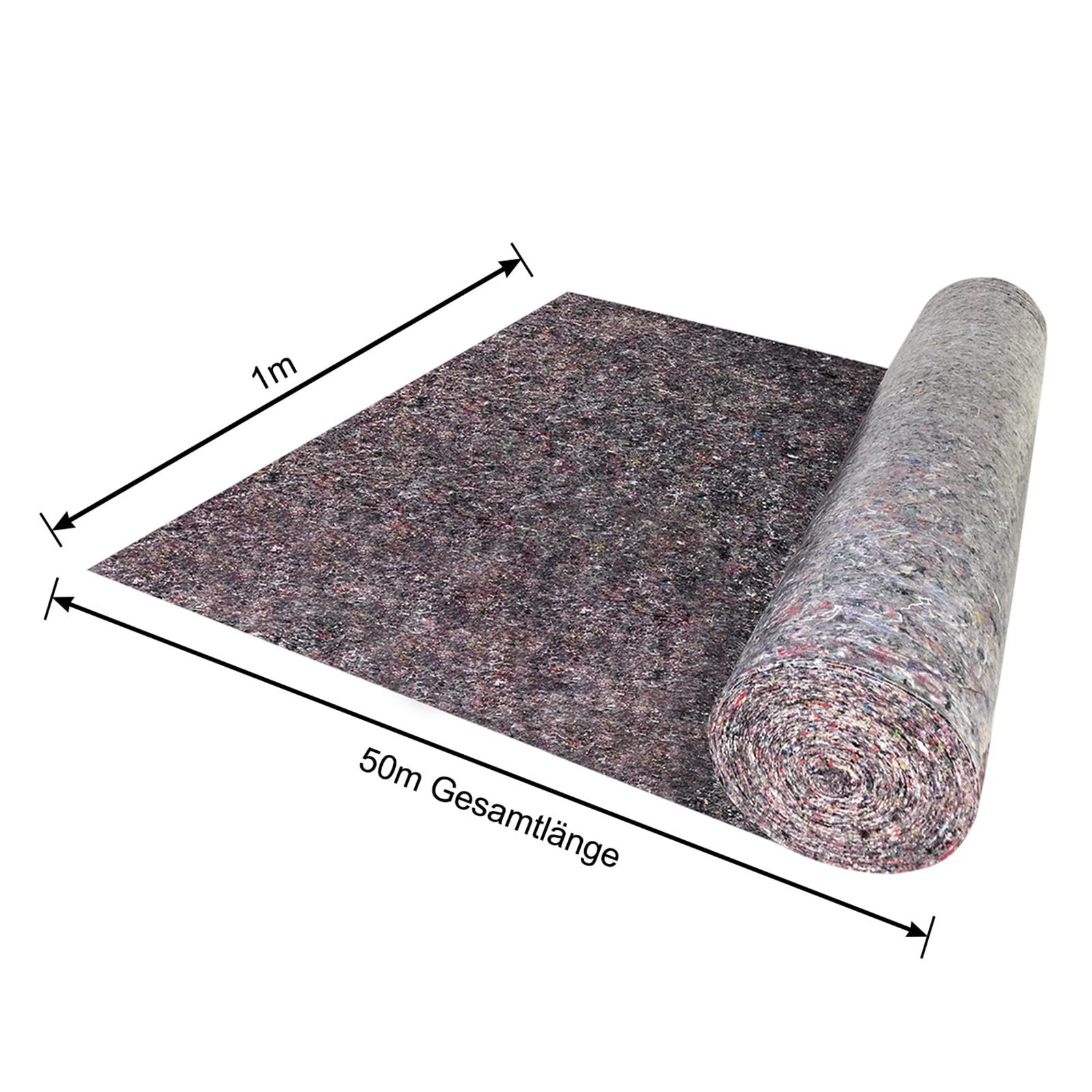 LZQ Rouleau de 50 m de non-tissé 180 g/m², film de recouvrement avec revêtement antidérapant en polyéthylène, protection contre les fuites de liquides, carrelage de recouvrement pour le sol